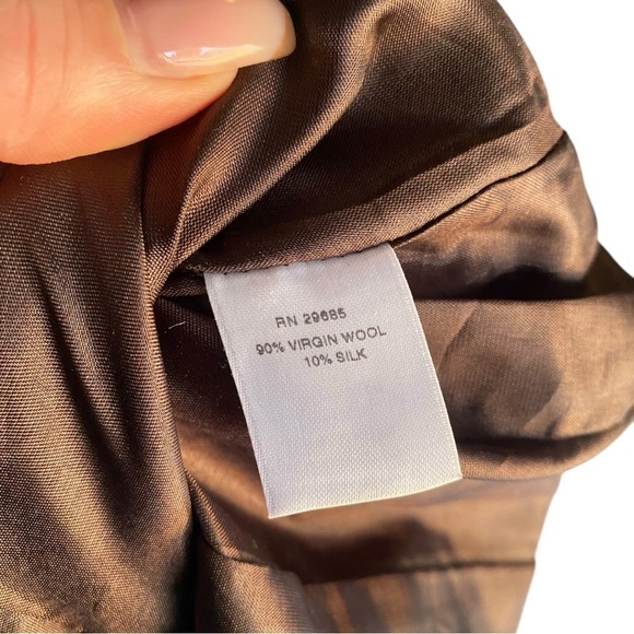 Pendleton Petite Virgin Wool / Silk Brown Lined Skirt I Size: 12 - Picture 12 of 13